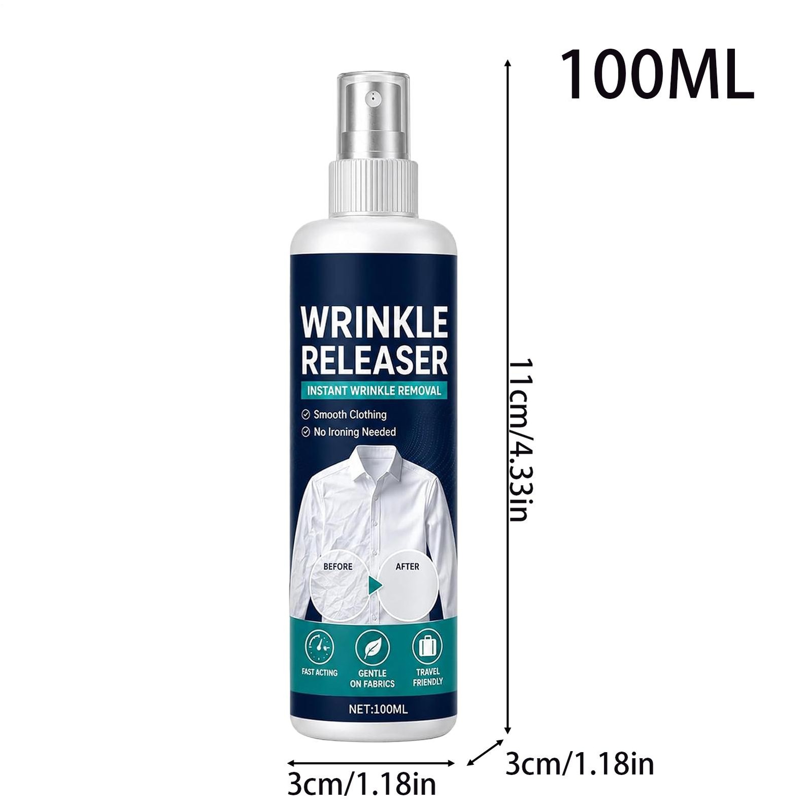 Instant Wrinkle Releaser Spray,Clothes Wrinkle Release Spray,No Iron,Anti Static