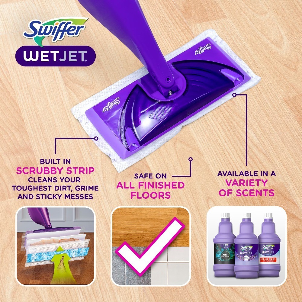 Wet Jet Floor Cleaner Solution Refill 2 Pack Lavender Scent 84.4 Fl Oz Total