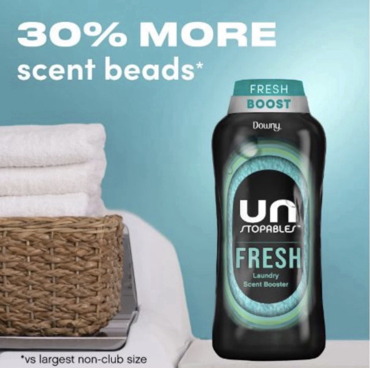 Downy Unstopables In-Wash Laundry Scent Booster Beads, Fresh, 39.9 oz