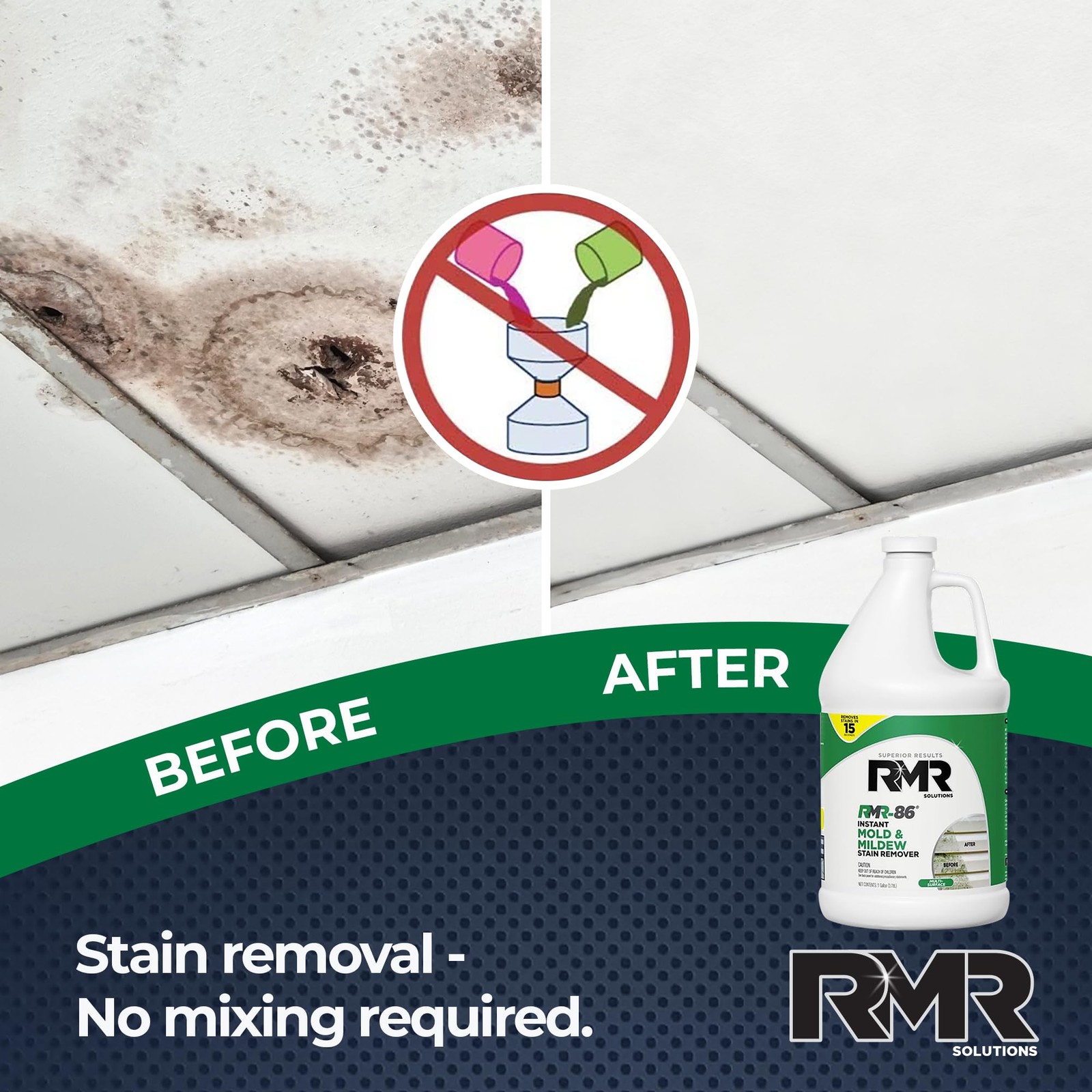 RMR-86 Instant Mold and Mildew Stain Remover 128 Fl Oz (Pack of 1), clear