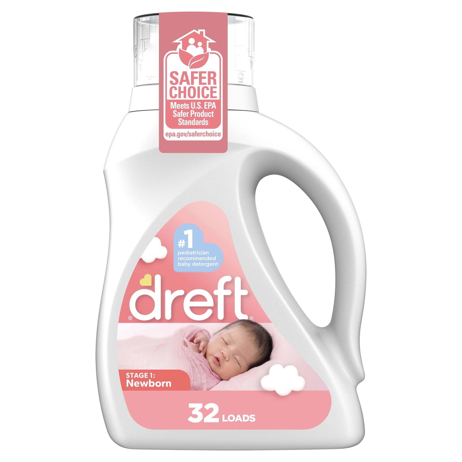 (2 pack) Dreft Newborn Baby Liquid Laundry Detergent, Sensitive Skin