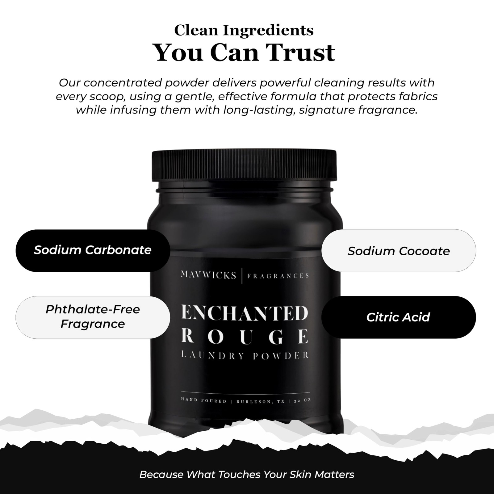 Mavwicks – Luxury Laundry Detergent Powder (Enchanted Rouge) 32 Oz – Concentr…