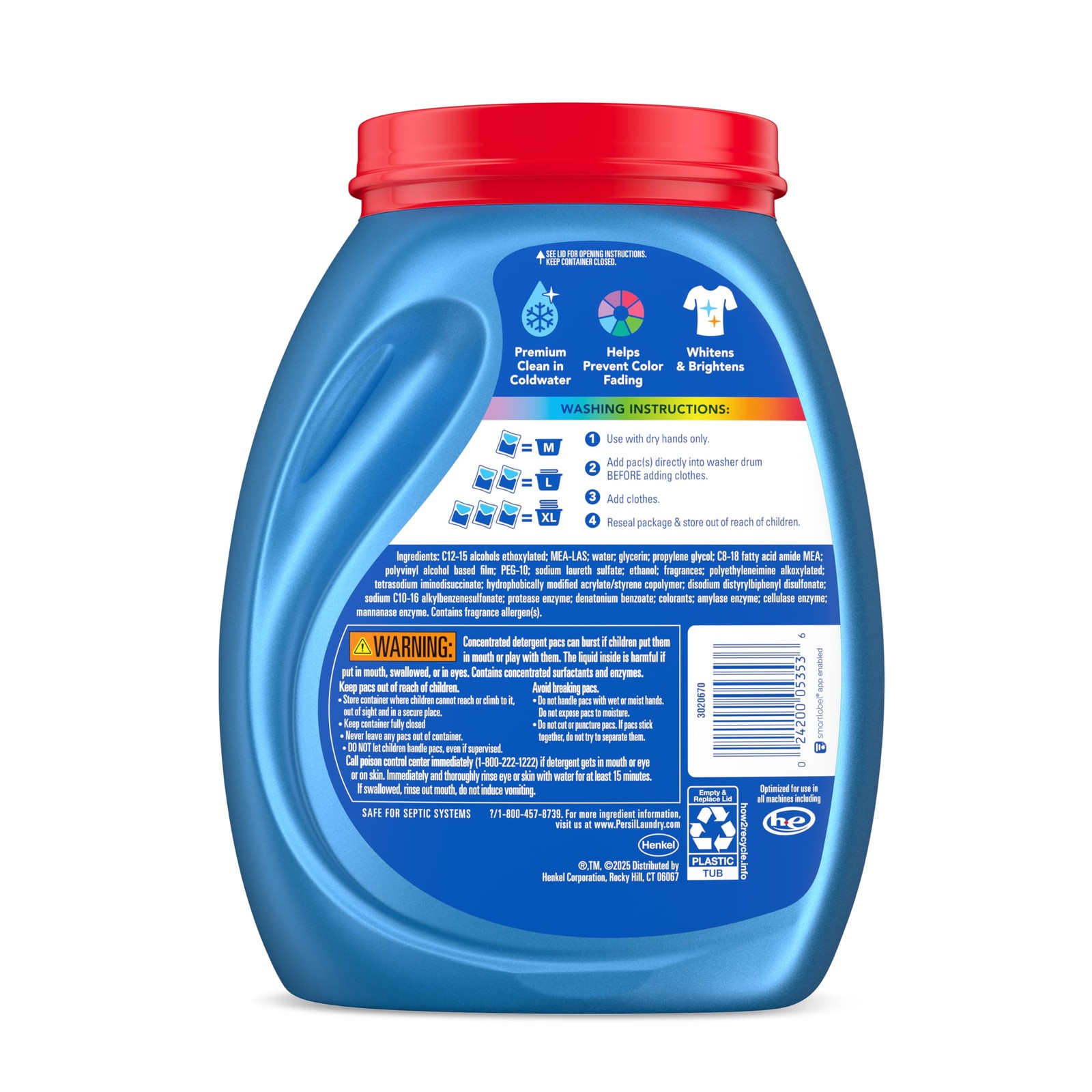 Persil Ultra Pacs Original Everyday Clean Laundry 100 Count (Pack of 1), Blue
