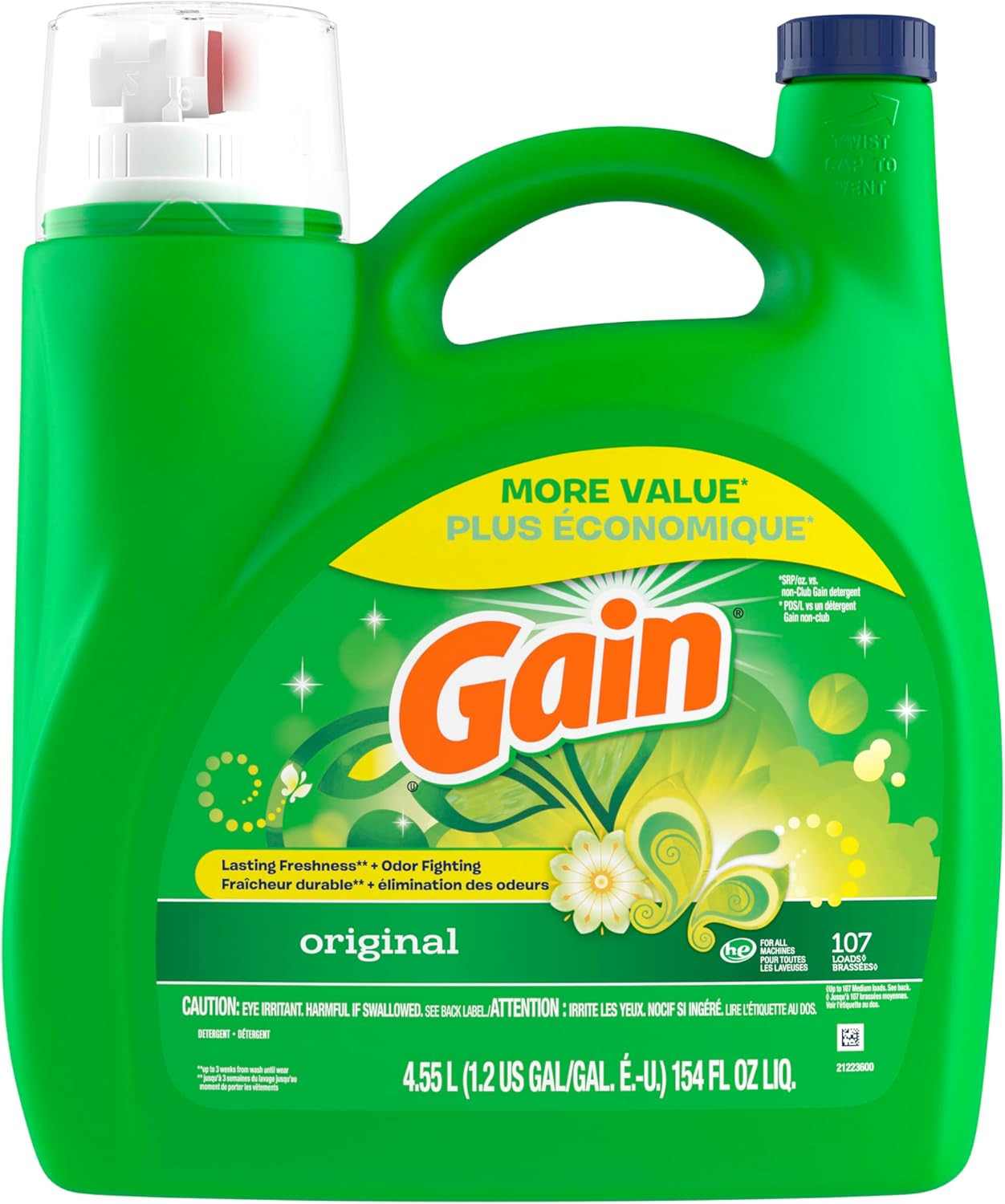 Gain + Aroma Boost Laundry Detergent Liquid Original Scent 107 Loads 154 Fl Oz