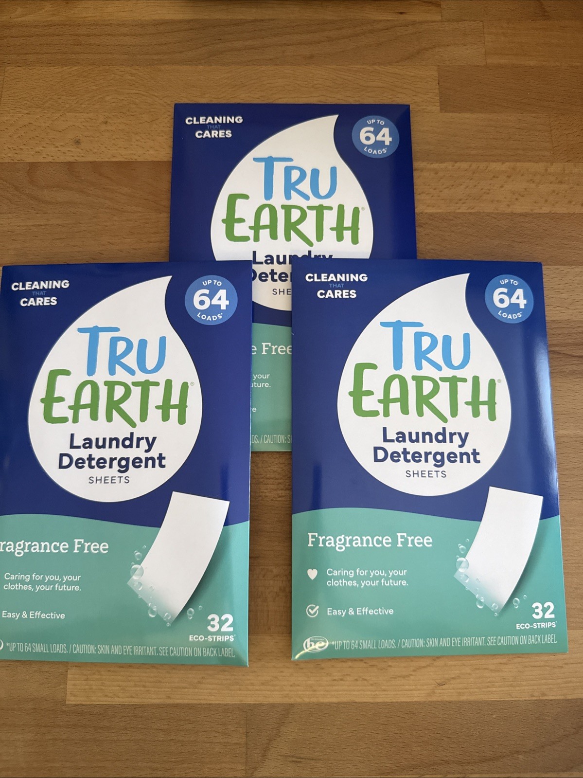 3X-Unscented Eco-Friendly Laundry Detergent Sheets Fragrance Free -32 Strips EA