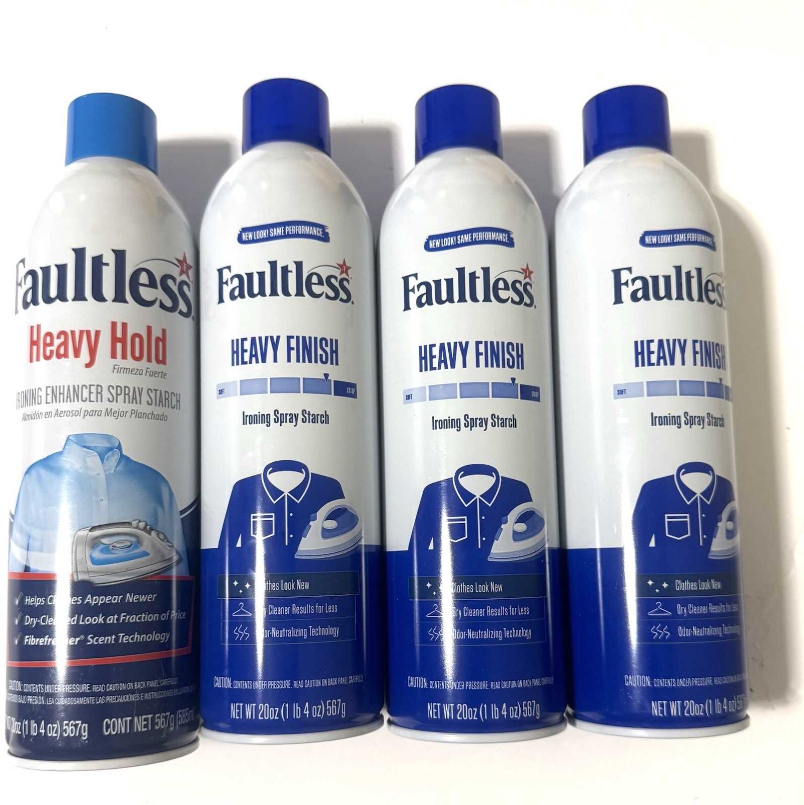Faultless Heavy Hold Ironing Enhancer Spray Starch 20 oz. Each 4 Bottles New