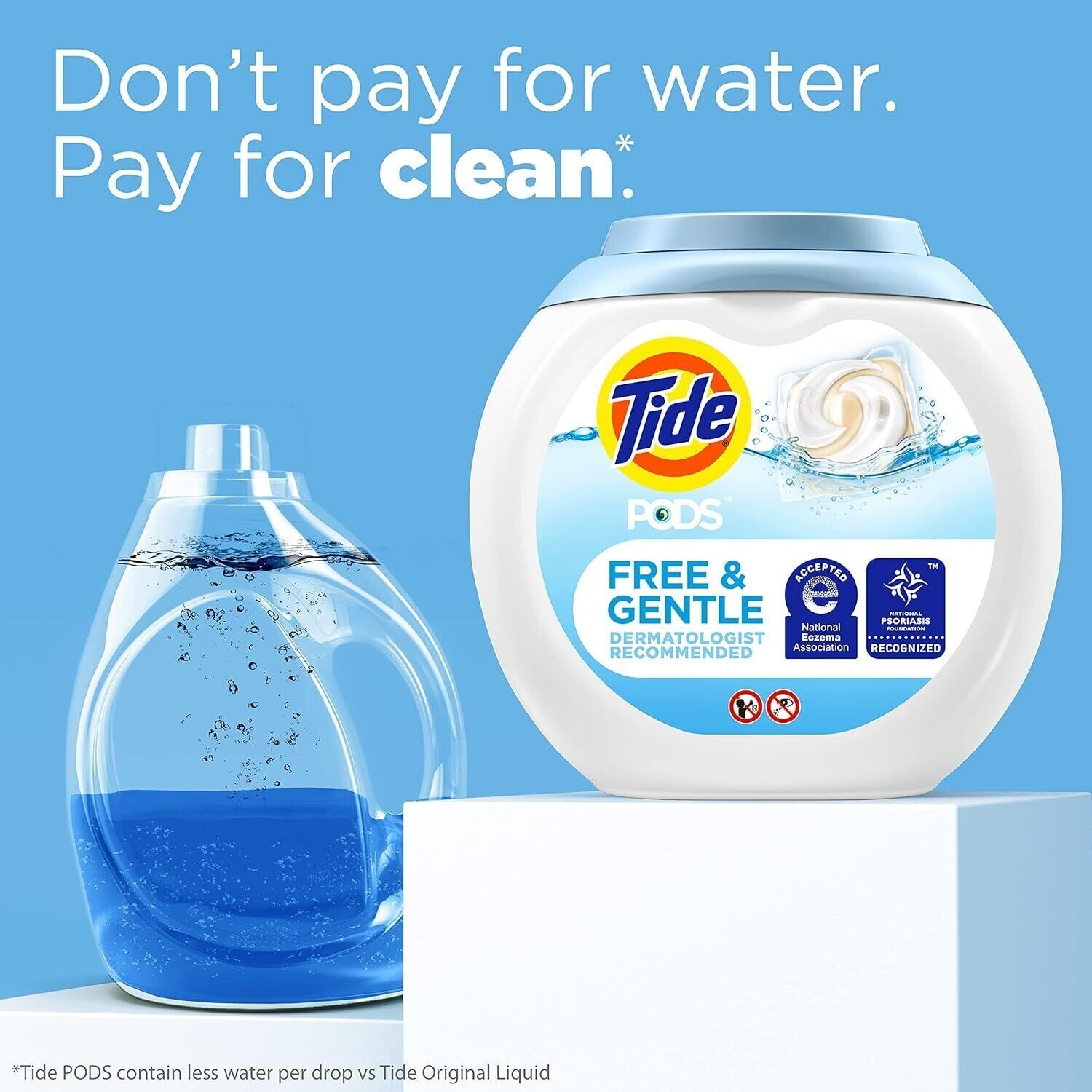 Tide Free & Gentle Laundry Detergent Pods, 57 Count, Unscented & Hypoallerge NEW