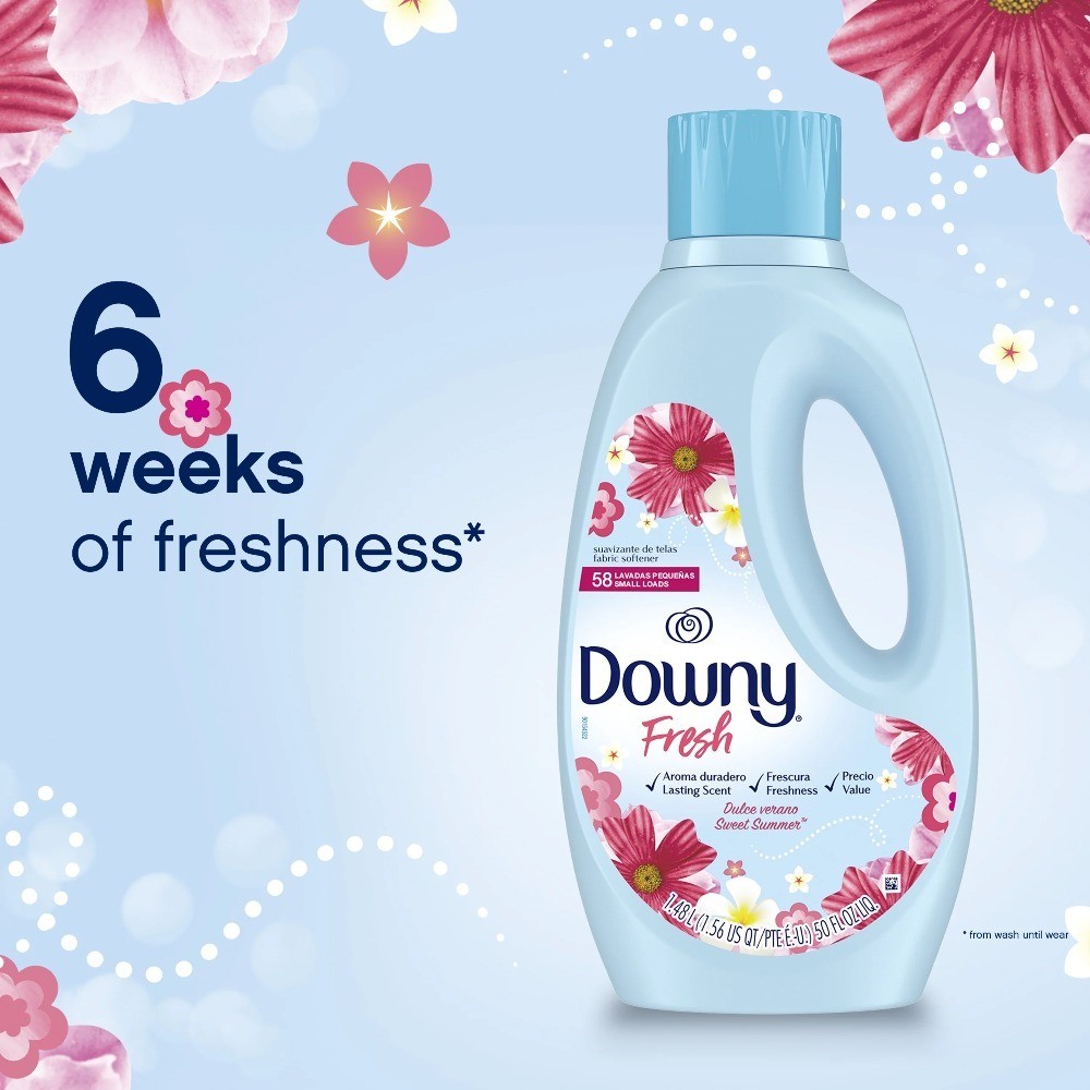 Liquid Fabric Softener Sweet Summer Scent 125 Fl Oz Fresh Non-Concentrated 145