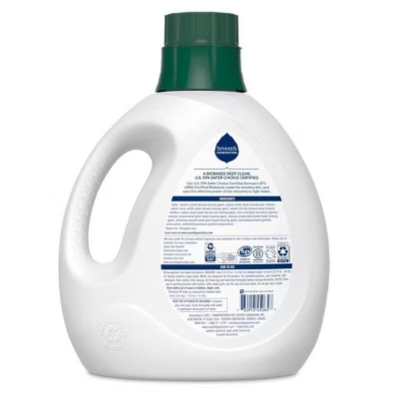 Liquid Laundry Detergent – Free & Clear – 90 fl oz