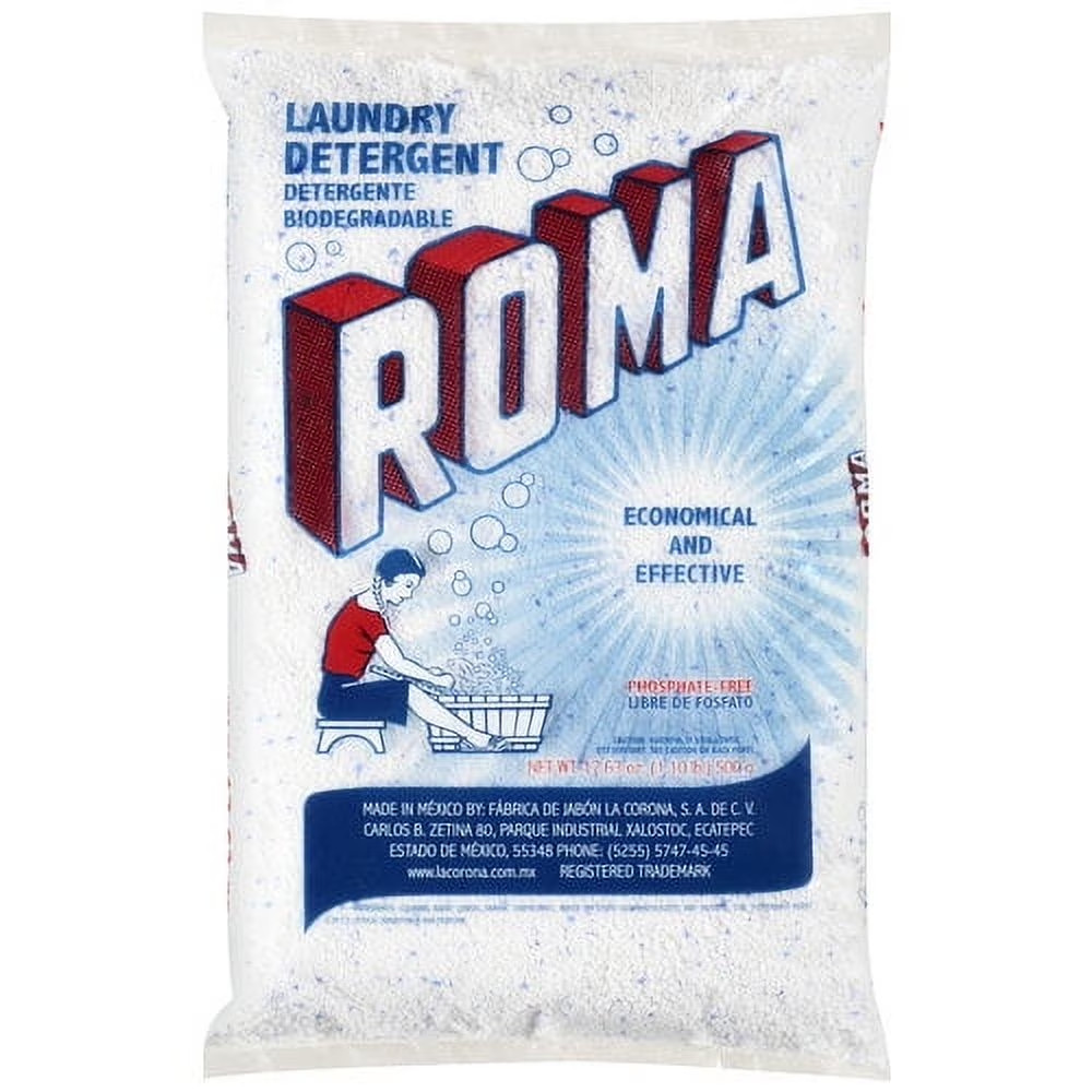 Roma Heavy Duty Laundry Detergent Powder 17.63 oz Biodegradable Fast Dissolving
