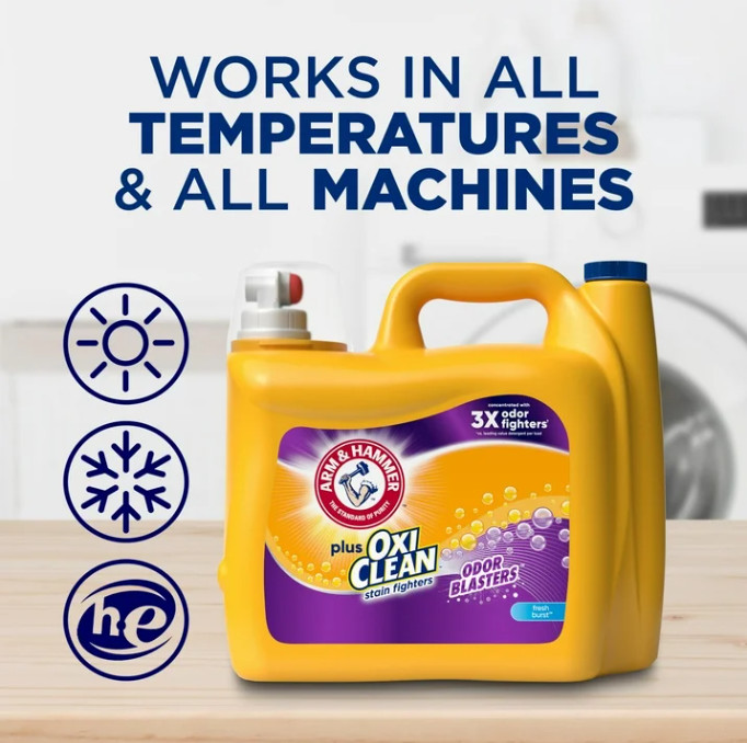 3 pack ARM & HAMMER Plus OxiClean Odor Blasters Fresh Burst, 128 Loads