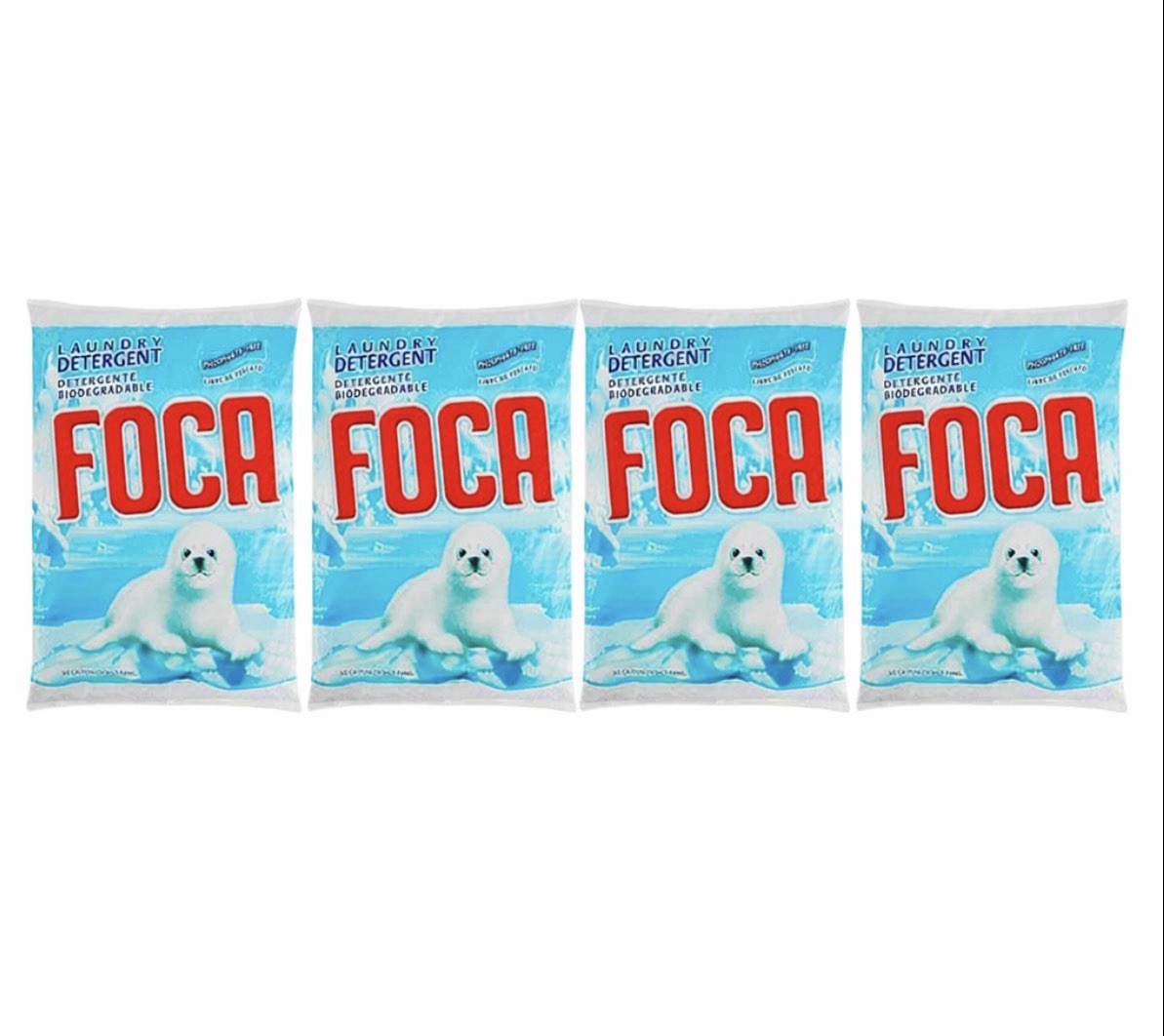 Foca Powder Laundry Detergent, 17.63oz (500g) (Pack of 4)