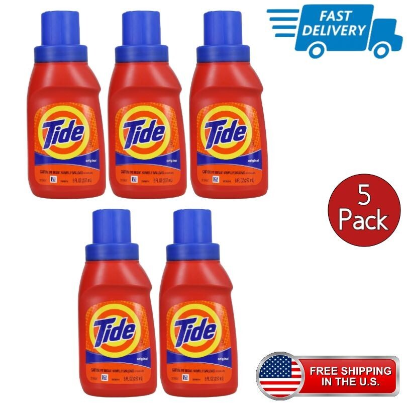 5 BOTTLES Of Tide Original Liquid Laundry Detergent, 40 oz.