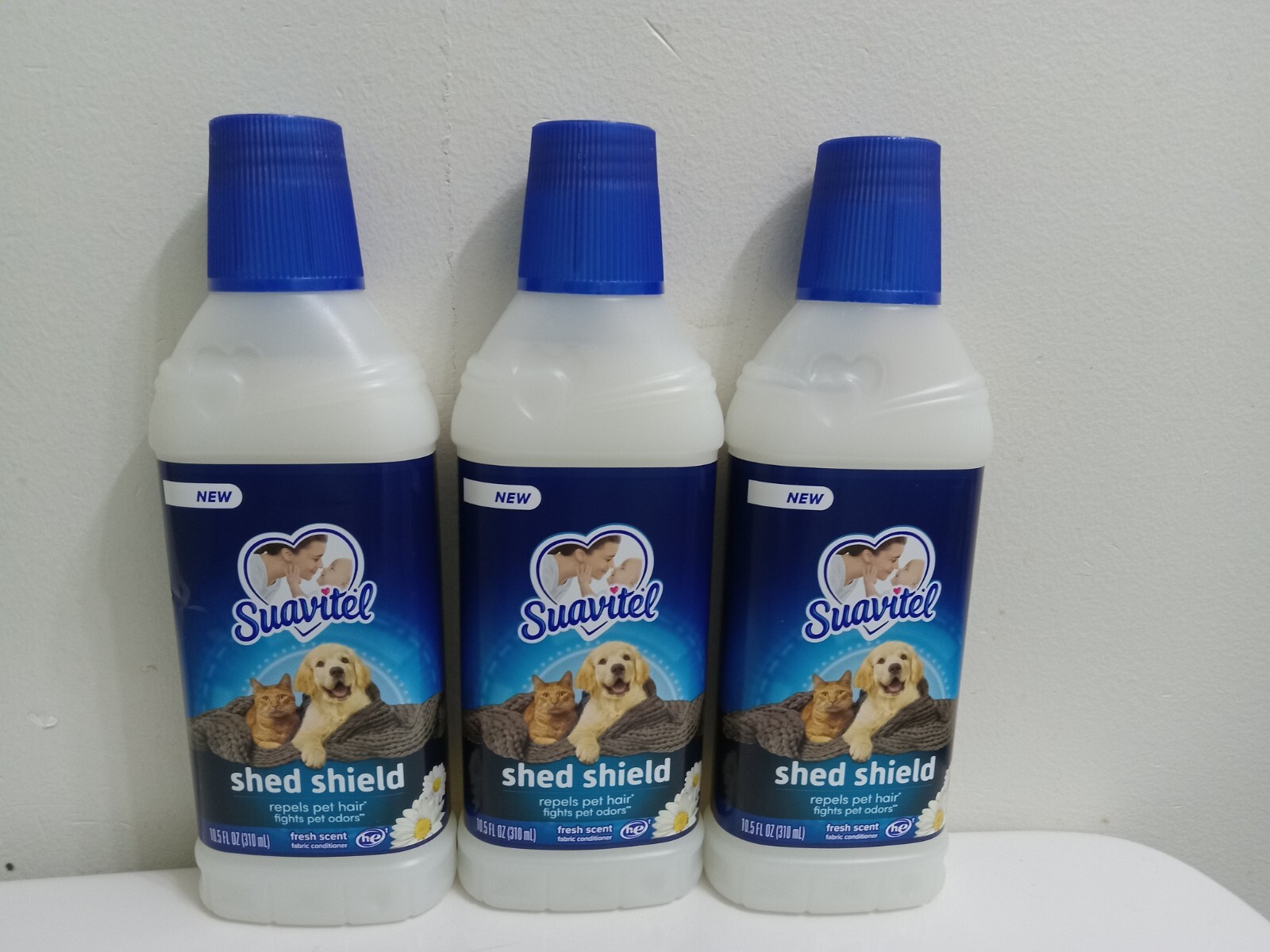 Suavitel Shed Shield Fabric SOFTNER Fresh Scent, FIGHTS ORDER 10.5 oz EACH X 3