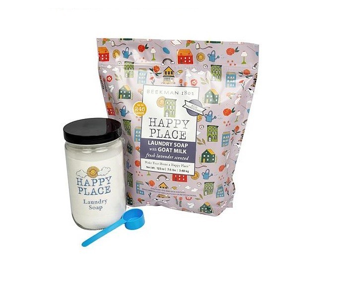 Beekman Happy Pleace 1802 246-Load Laundry Soap w/Glas Gar, choose scent