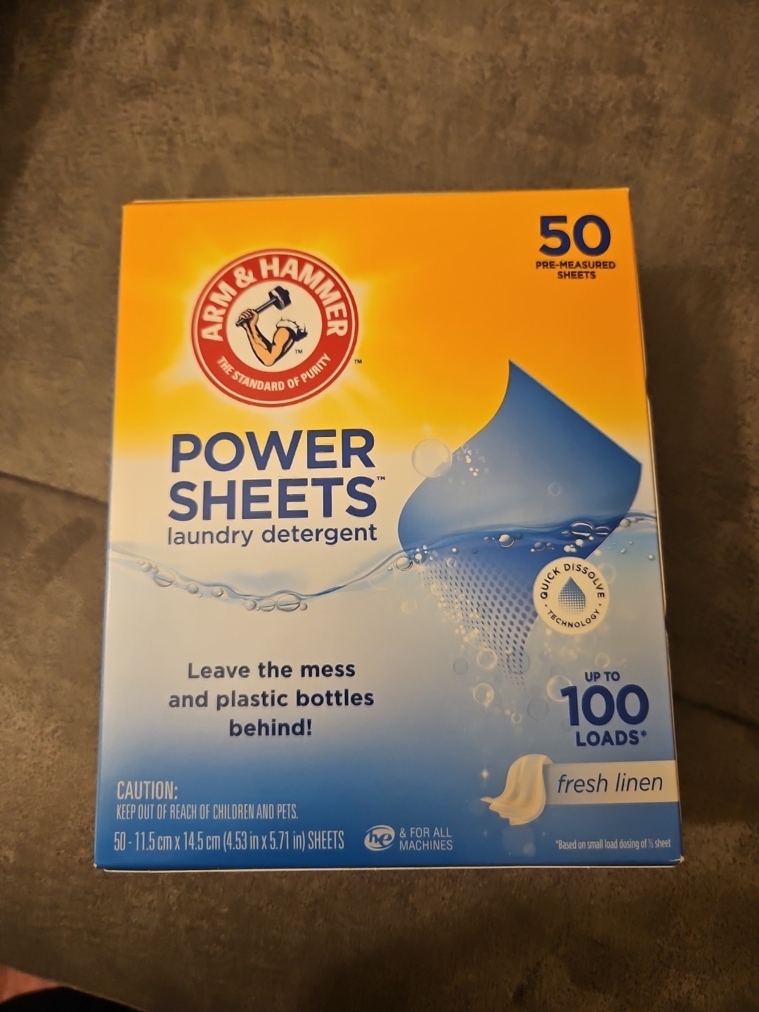 (5-Pack) Arm & Hammer Fresh Linen Scent Power Laundry Detergent Sheets 50 count
