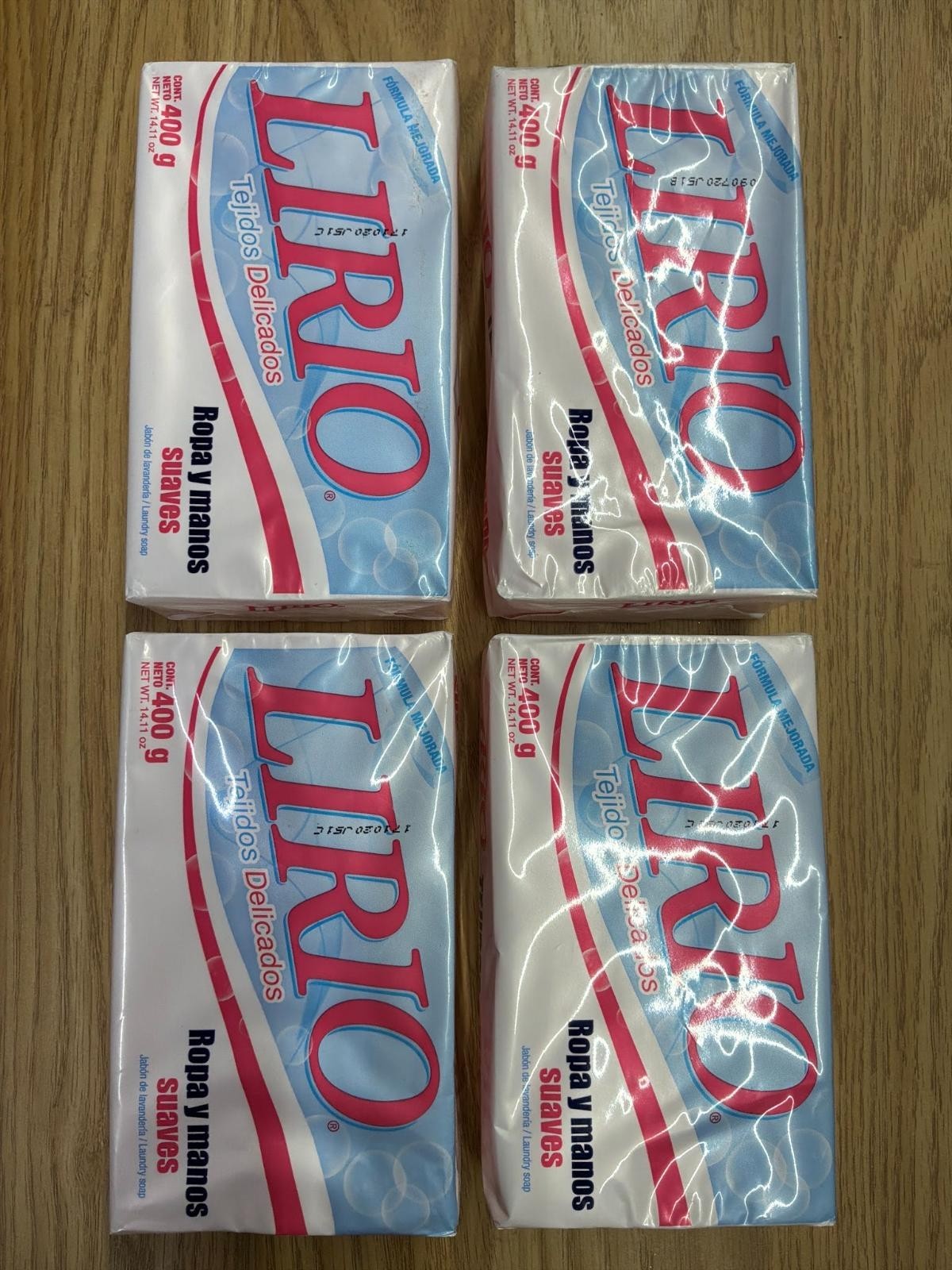 Lirio Laundry Bar Soap 400g 4 Pack Delicate Fabrics Hand Wash Soft Clothes Bar