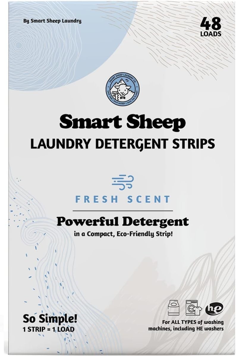 Laundry Strips – 48 Loads – Detergent Strips for Sensitive Skin – Eco Friendl…