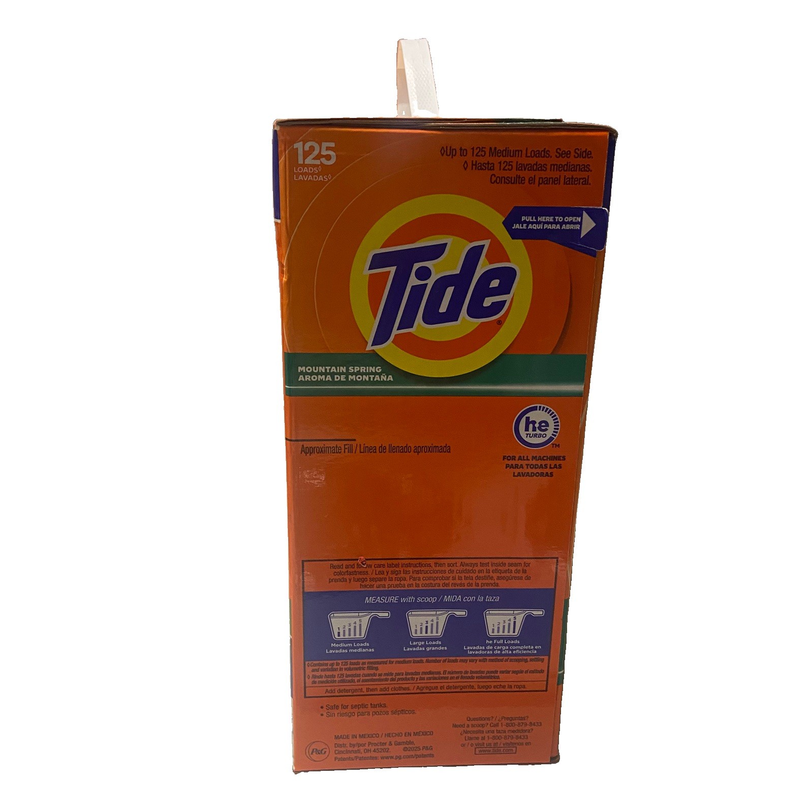 Tide Powder Laundry Detergent MOUNTAIN SPRING Scent 143 oz 125 Loads (Pack of 1)