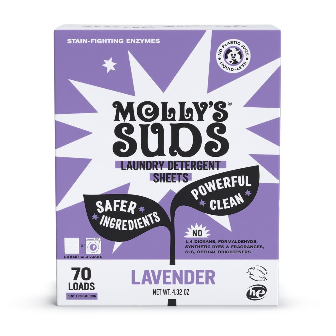 Molly’s Suds Laundry Detergent Sheets | Gentle on Sensitive Skin, Powerful Bi…
