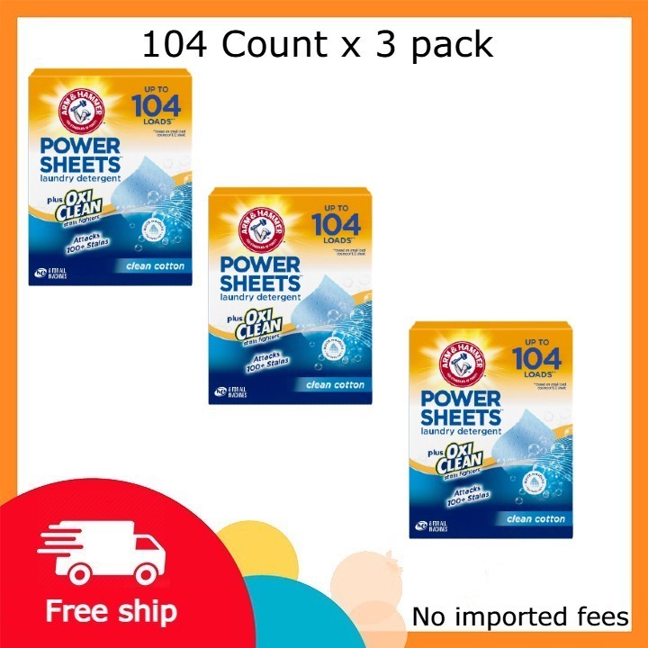 ARM & HAMMER Power Sheets Plus OxiClean Stain Fighters Laundry Detergent