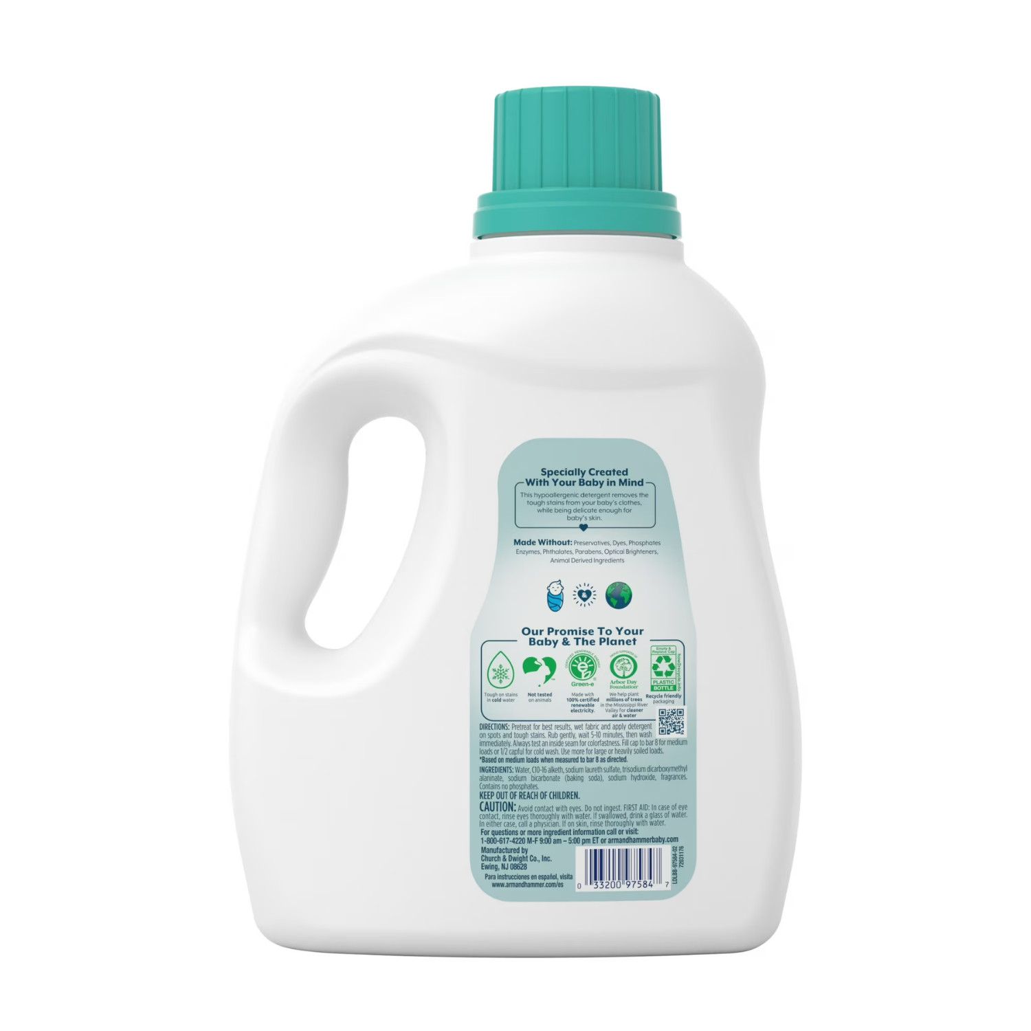 (4 pack) ARM & HAMMER Baby Hypoallergenic Laundry Detergent 100.5 fl oz 77 Loads