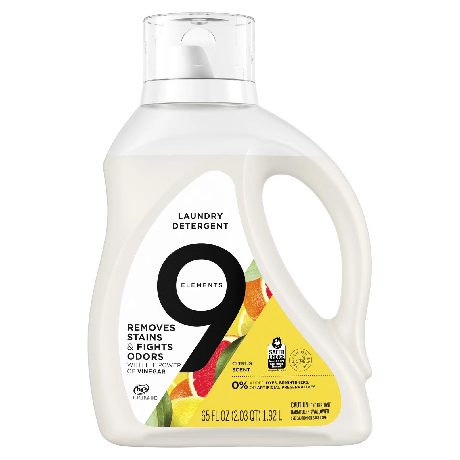 Vinegar Powered Liquid Laundry Detergent, Citrus Scent, 65 fl oz, 35 Loads