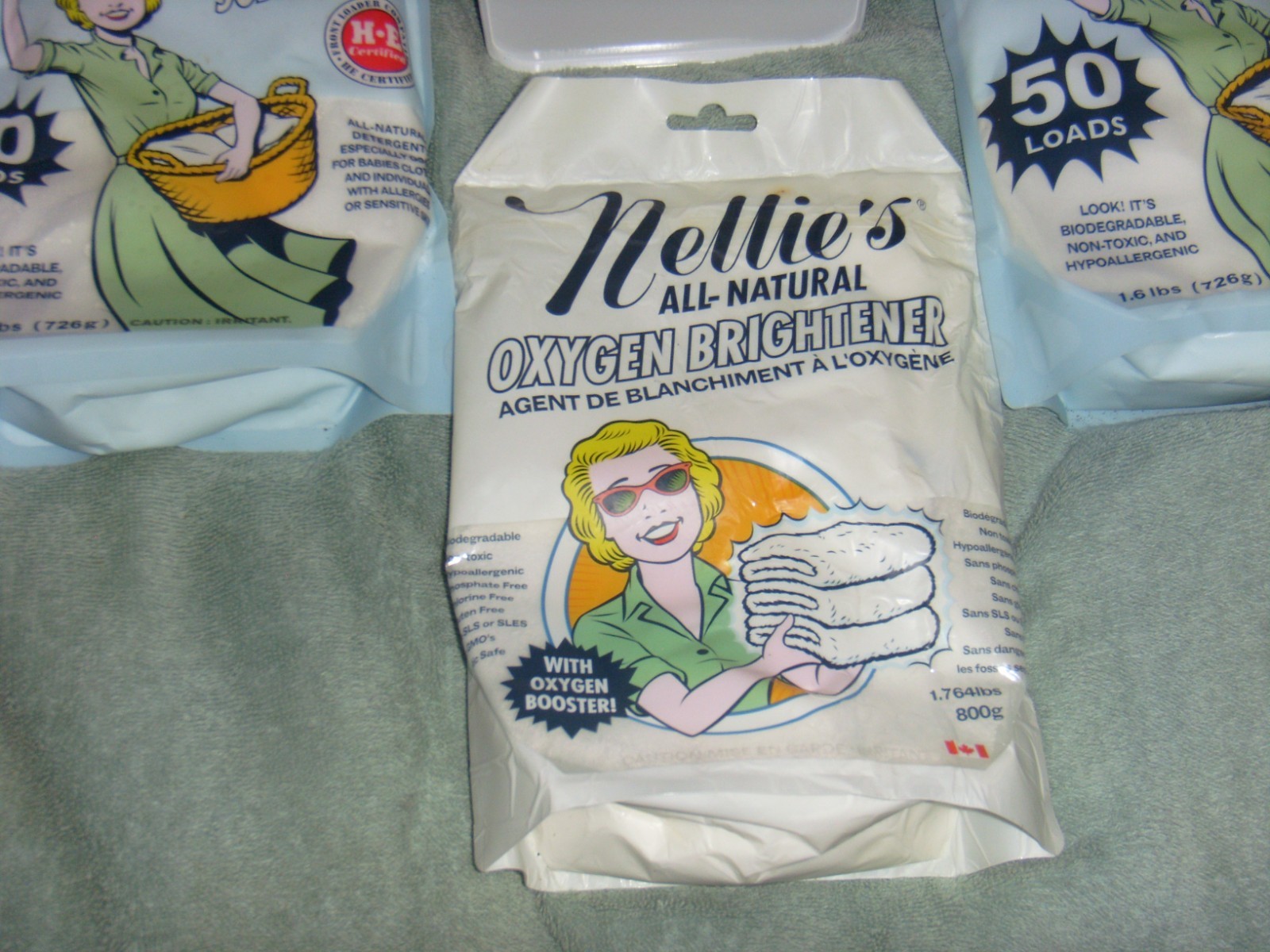 Nellie’s Laundry Soda Lot w/ 100-Load Tin + 2×50 Refills & Oxygen Brightener NEW