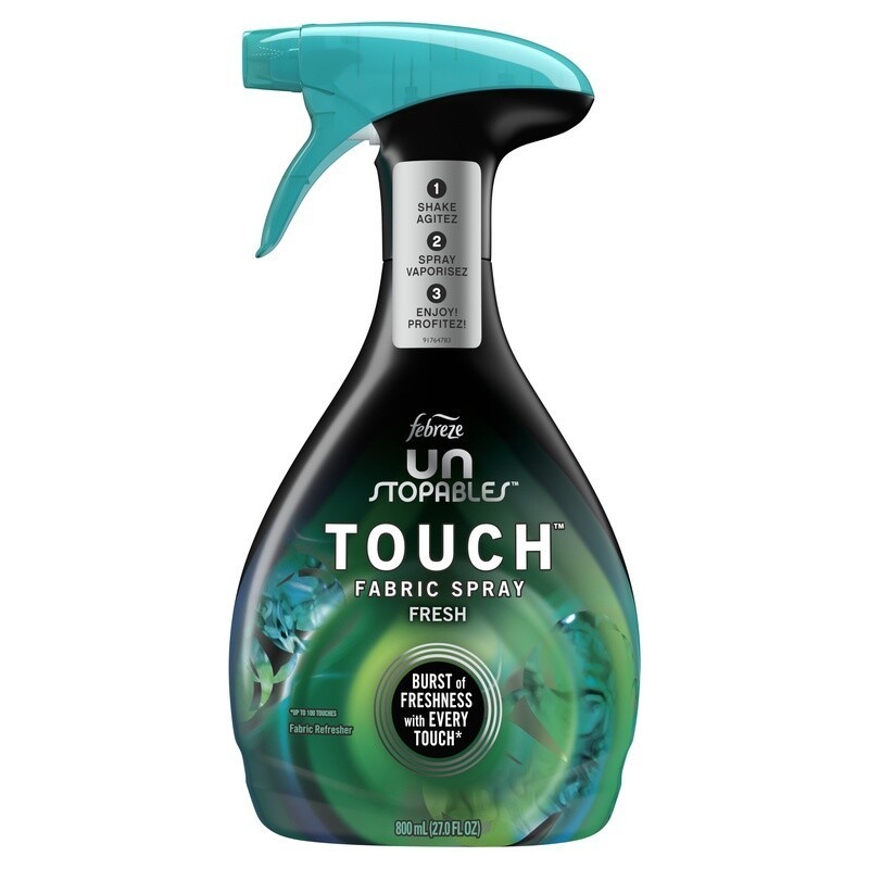 Odor Eliminating Fabric Spray Freshener Unstopables Sofas Pillows Gym Bags 27oz