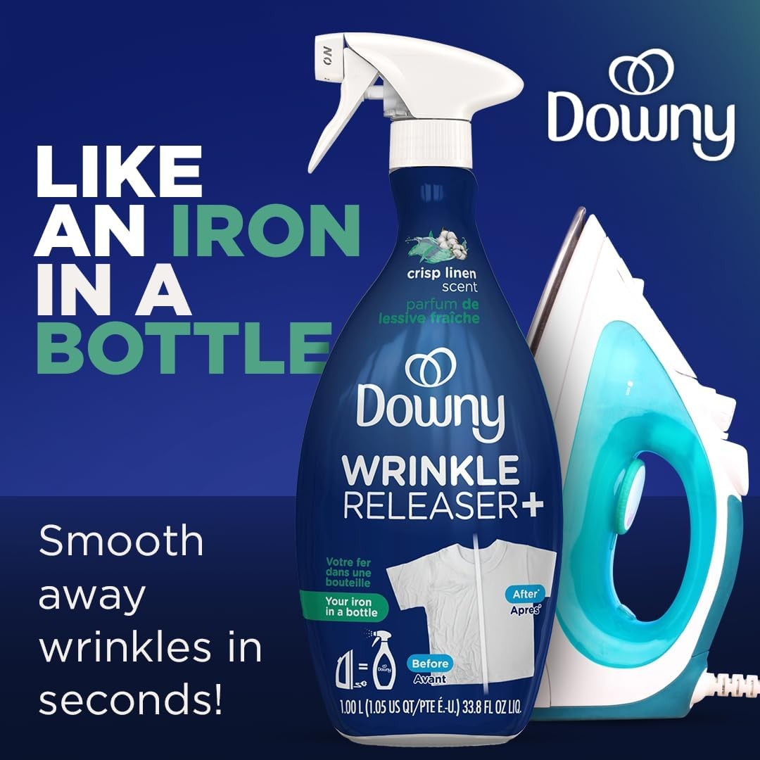 Wrinkle Releaser Spray, Static & Odor Eliminator, Crisp Linen, 33.8oz, 2 Pack
