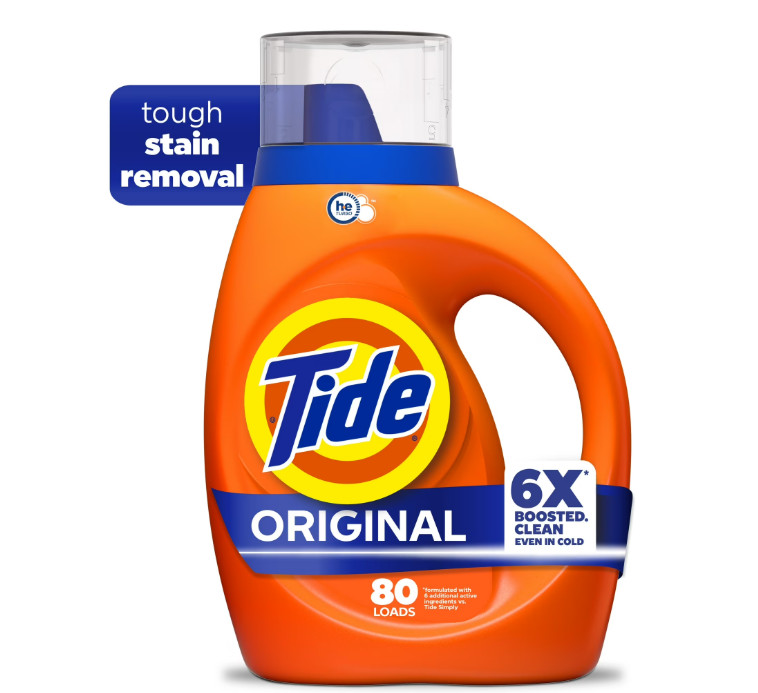 (2 Pack) Tide 6X Boosted Cleaning Power Liquid Detergent Original 80 Loads