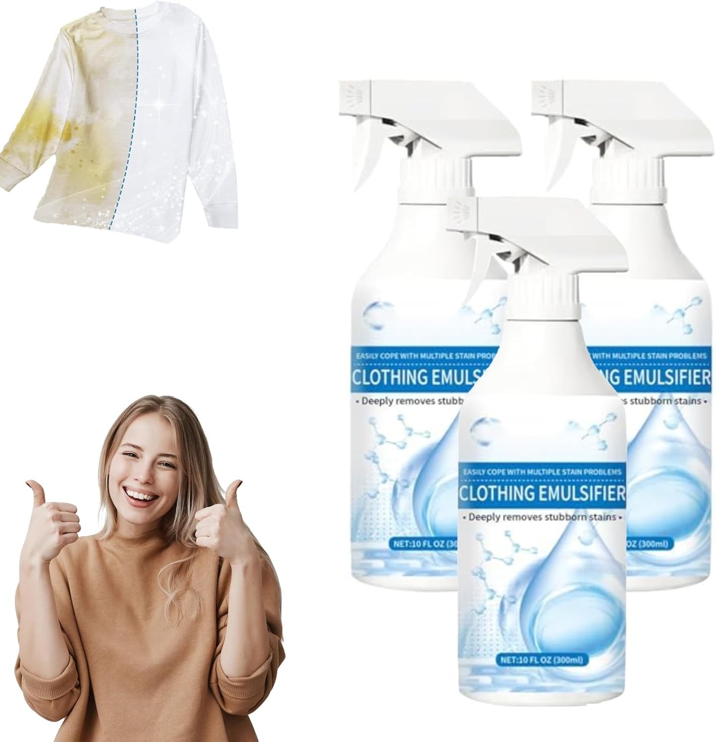 Sowhathow Laundry Stain Remover, Powerful Stain Remover Clothes Dry-Clean Spray