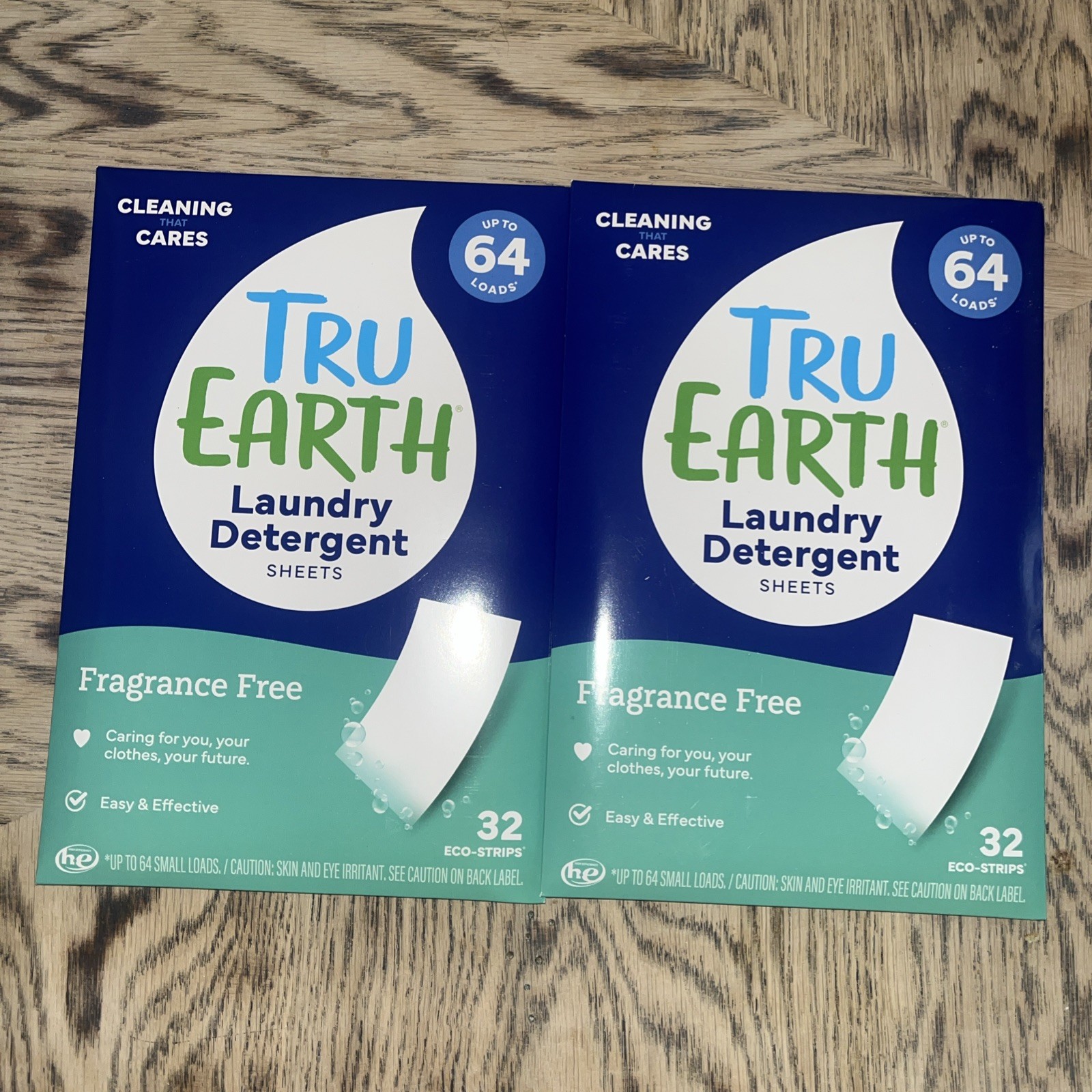 (Lot of 2) Tru Earth Eco-Strips Laundry Sheets Fresh Linen 32 strips HE travel