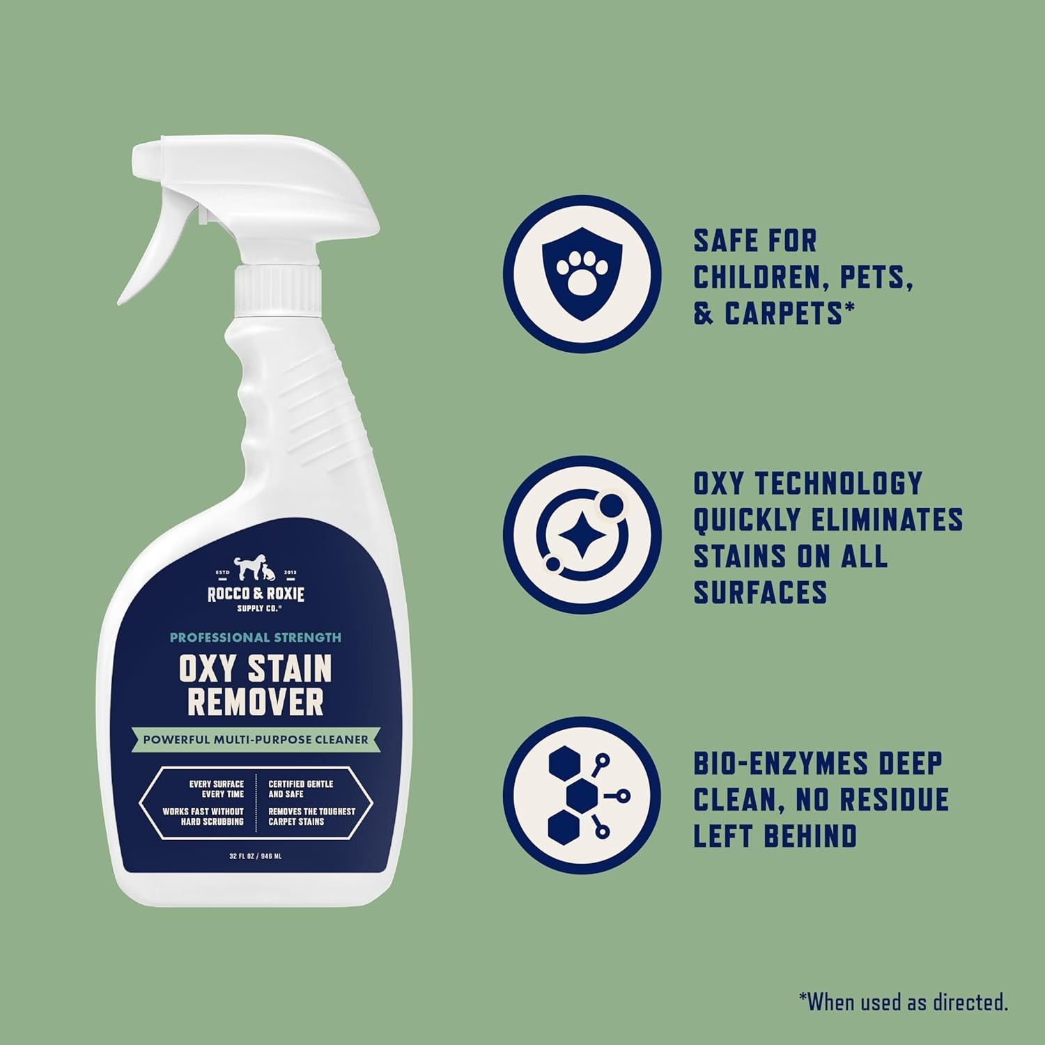 Oxygen Stain Remover Spray Carpet Upholstery Mattress Pet Stain Cleaner