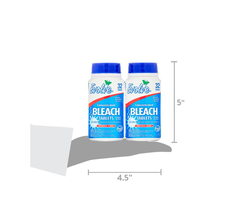 Evolve Ultra Concentrated Bleach Tablets, Original Scent, 32 Count X 6 Pack, 3PK