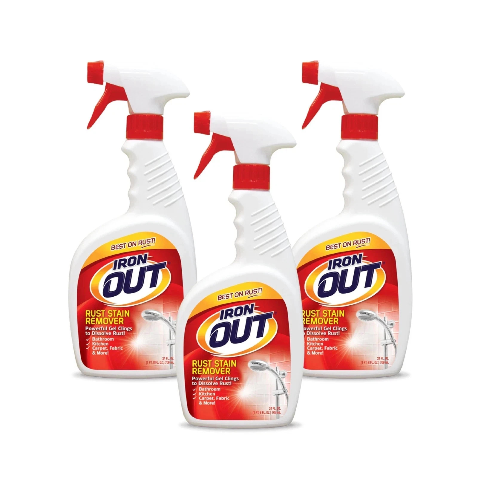 Iron OUT Rust Stain Remover Spray Gel Remove and Prevent Rust Stains 3 Pack