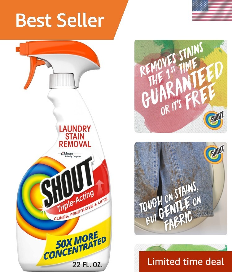22oz Active Enzyme Laundry Stain Remover Spray – Eliminates 100+ Stains Easily