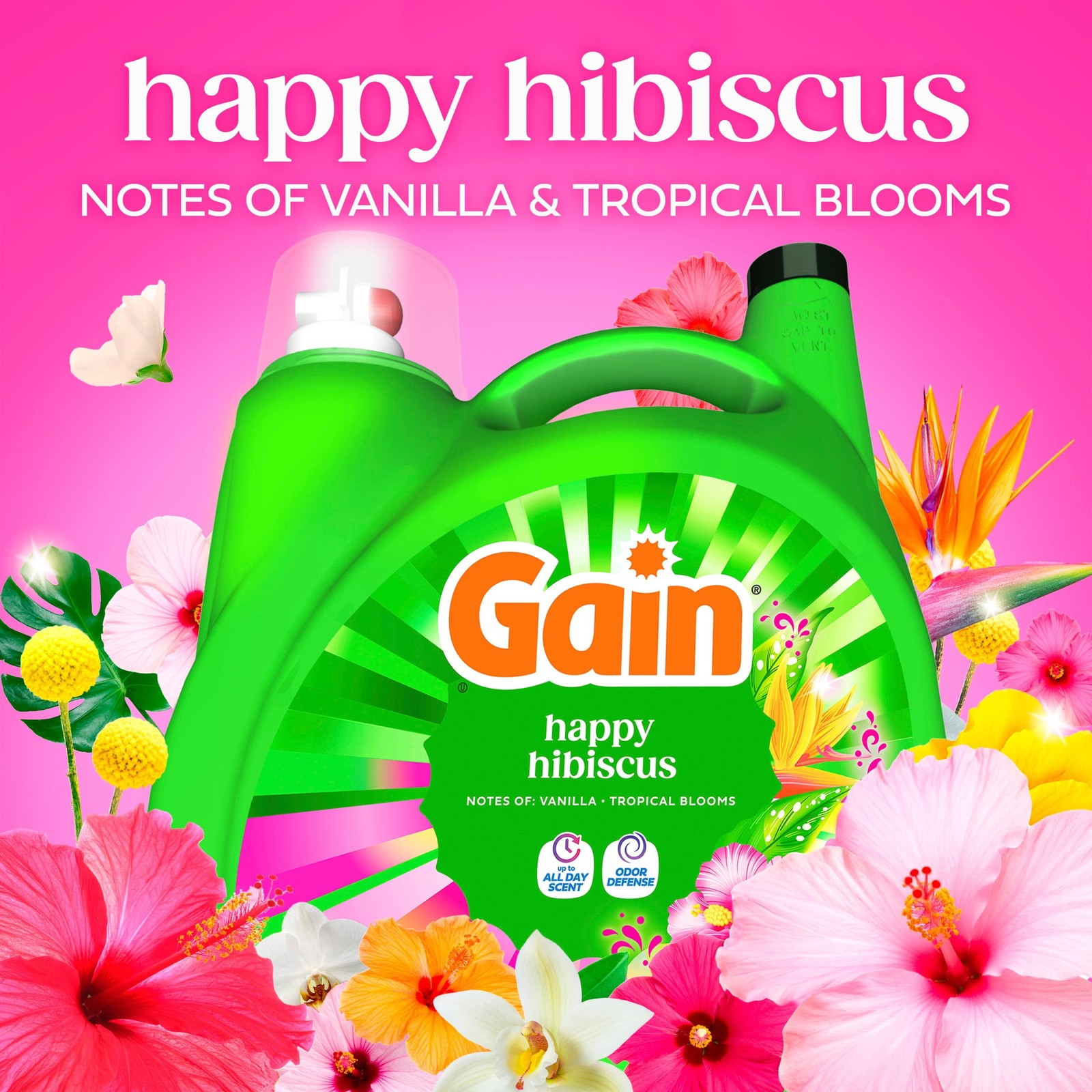 Gain Laundry Detergent Liquid, Now with Odor Defense, 132 fl oz, 100 Loads