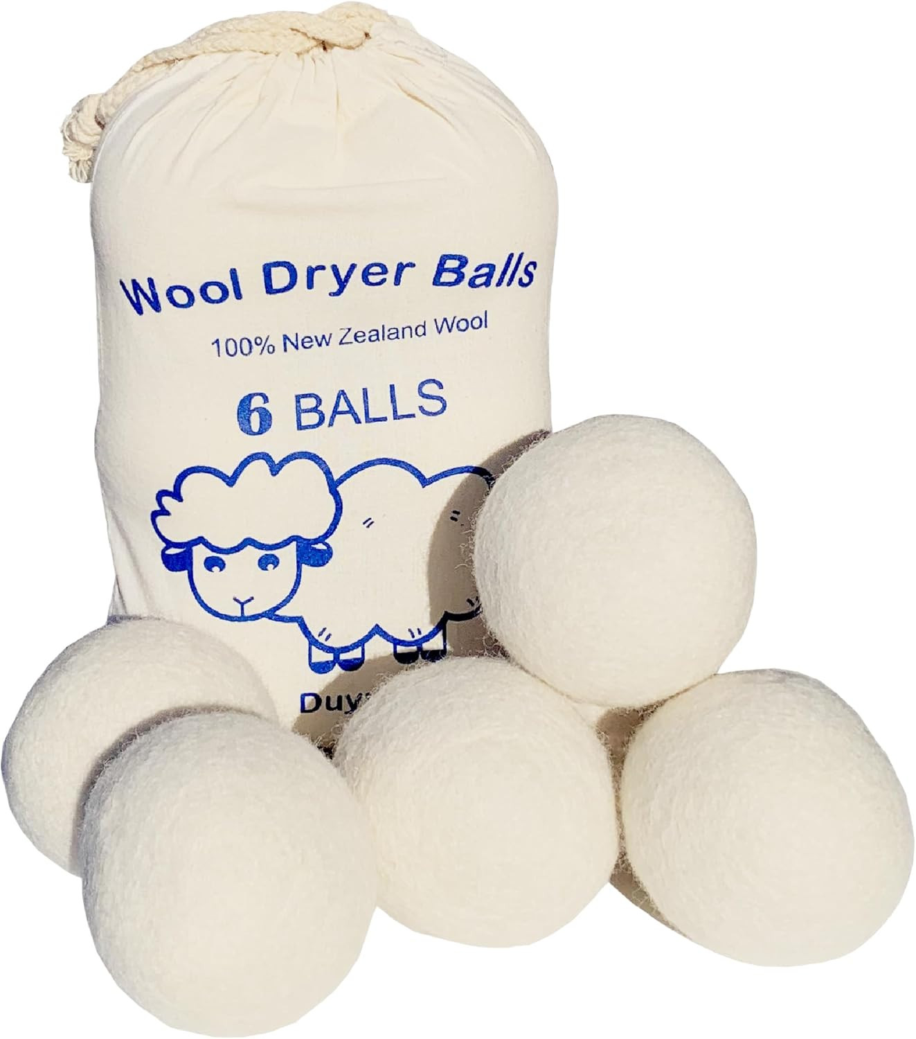 Wool Dryer Balls, Full-Size(Dia.~2.76 In), Reduces Drying Time, Reusable and Che
