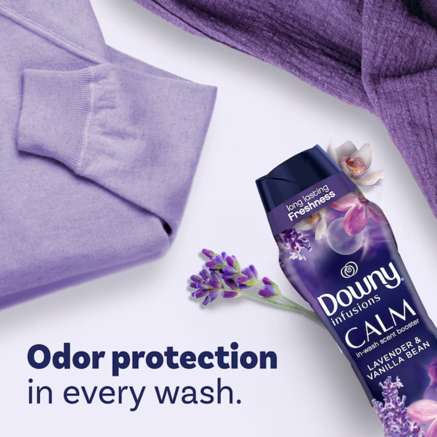 (2 Pack) Downy Infusions Laundry Scent Booster Beads Calm Lavender 24 Ounce
