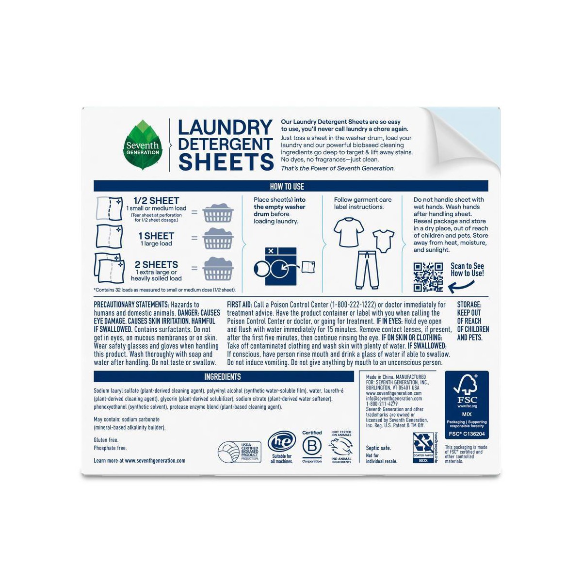 Laundry Detergent Sheets – Free & Clear – 32ct: Dye-Free, Fragrance-Free