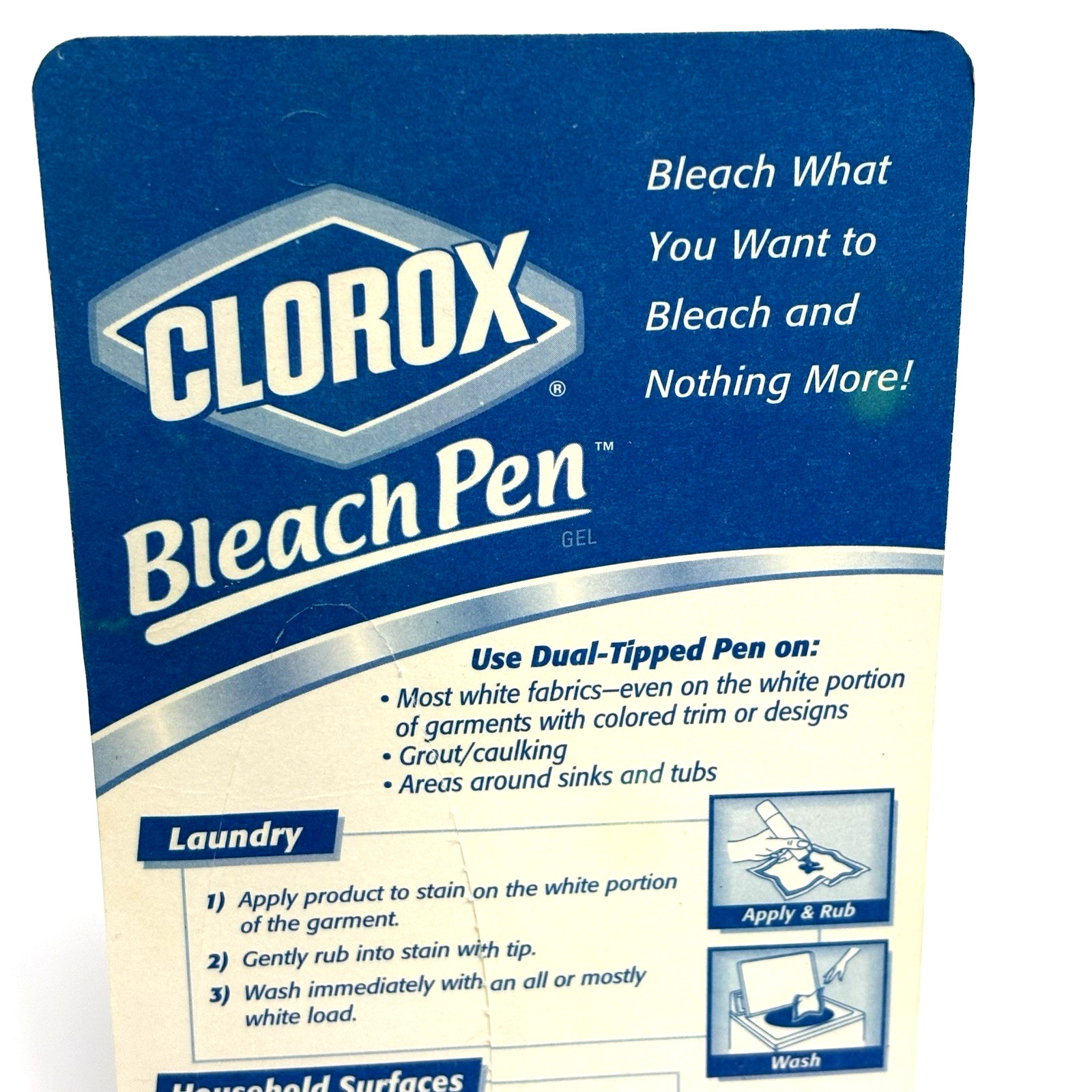 Clorox Bleach Pen Gel 2002 Dual Tip Discontinued New/Sealed Laundry 2.0 fl oz