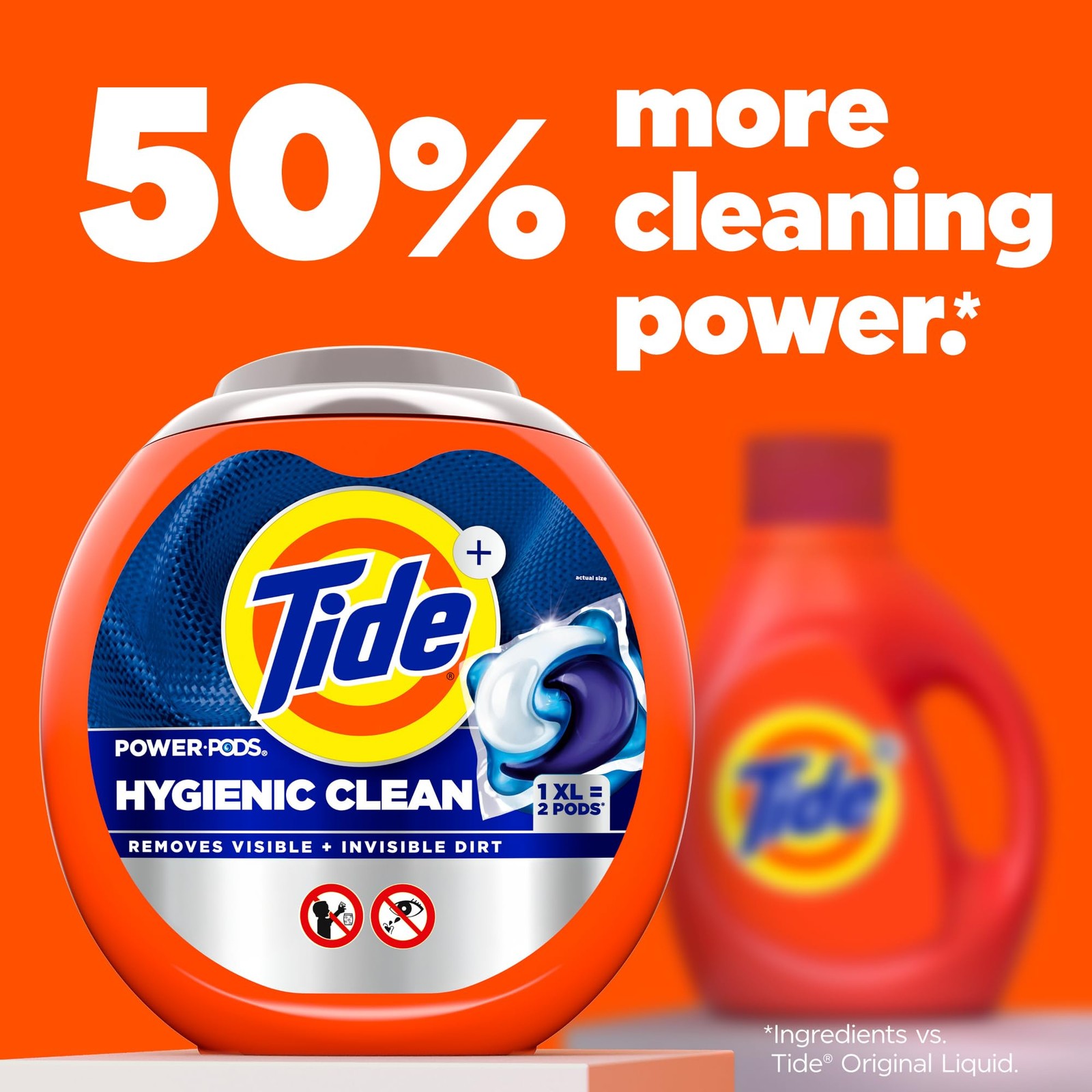 Tide Hygienic Clean Power PODS Laundry Detergent Pacs, Original Scent, 45 Cou…