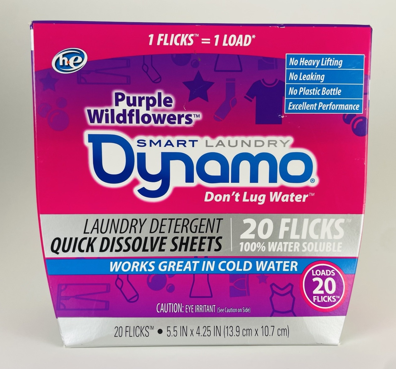 Dynamo Purple Wildflowers Smart Laundry Detergent Quick Dissolve Sheets 20 Loads