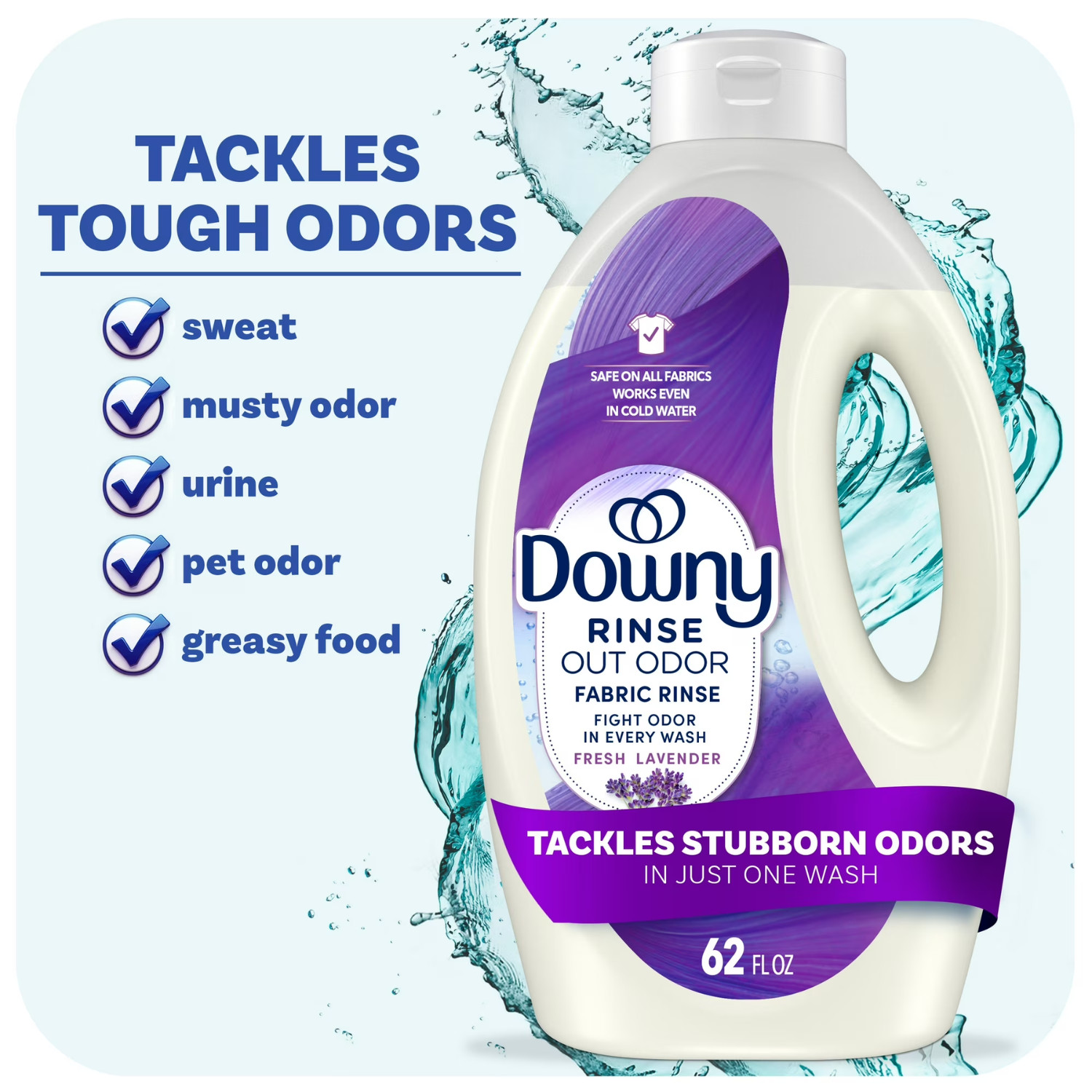 2 Pack Downy Rinse Out Odor Laundry Rinse each 62oz Fresh Lavender Scent Care