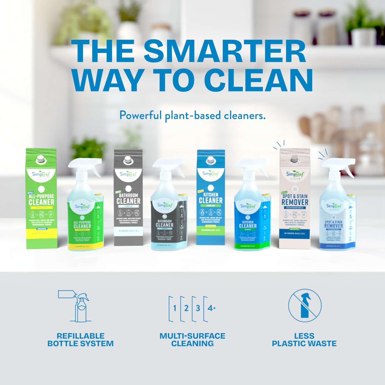 Simpleaf Clean Spot & Stain Remover | Refill System 24 Fl Oz (Pack of 1)