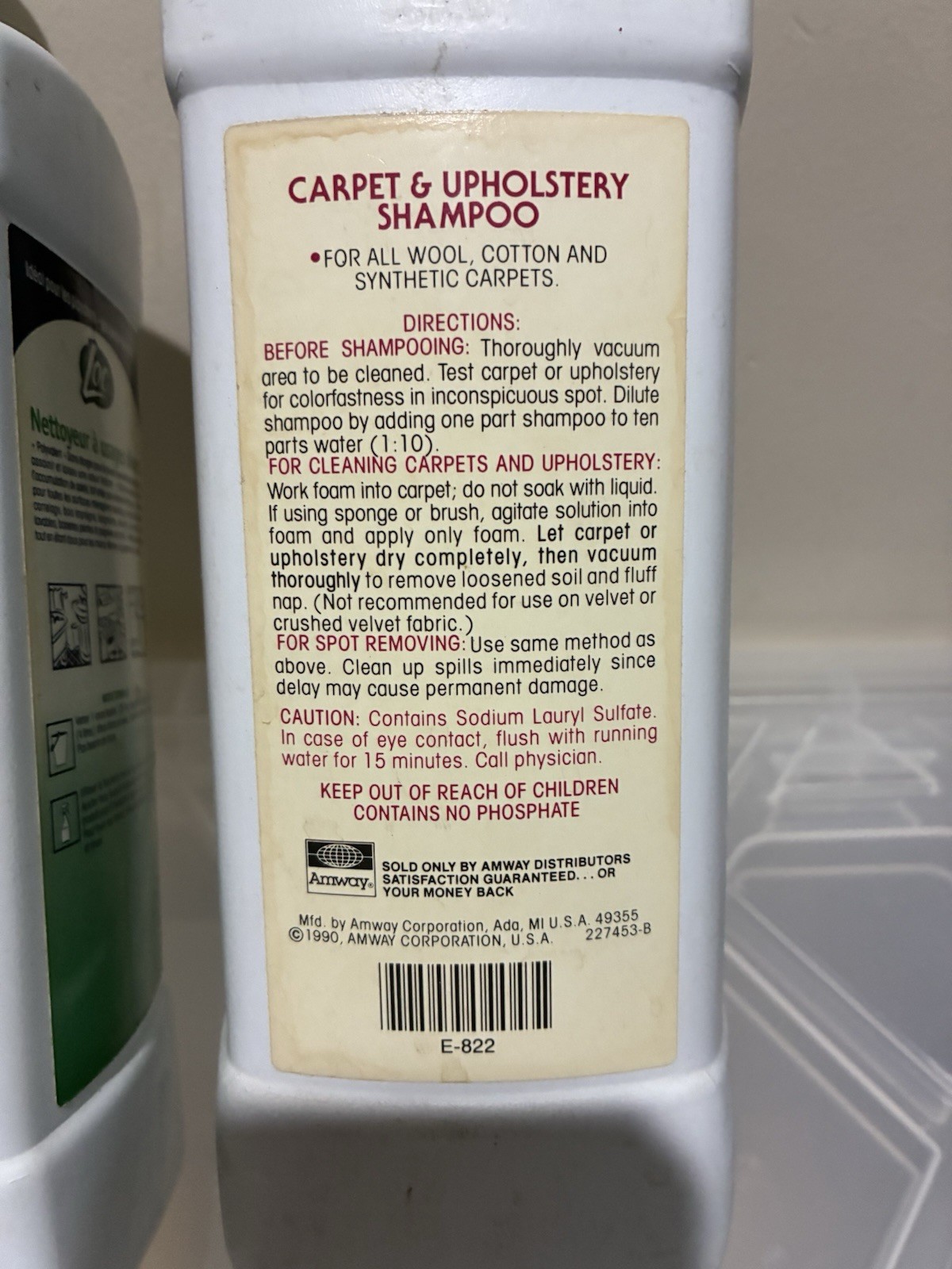 Lot Of 3 Vintage Amway Empty Bottles: Pursue, LOC, Carpet Shampoo. 1990