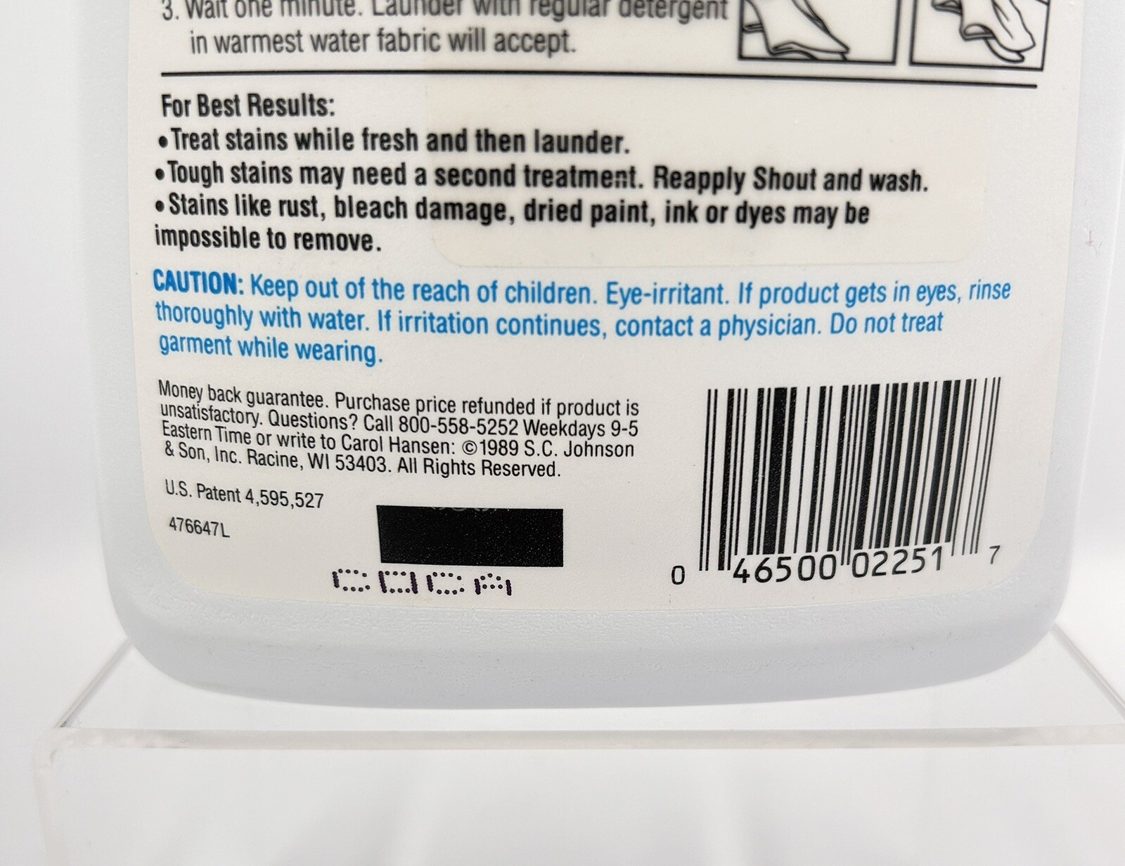 Vintage Shout Laundry Stain Remover 1989 Lemon Power New Old Stock Prop 22oz
