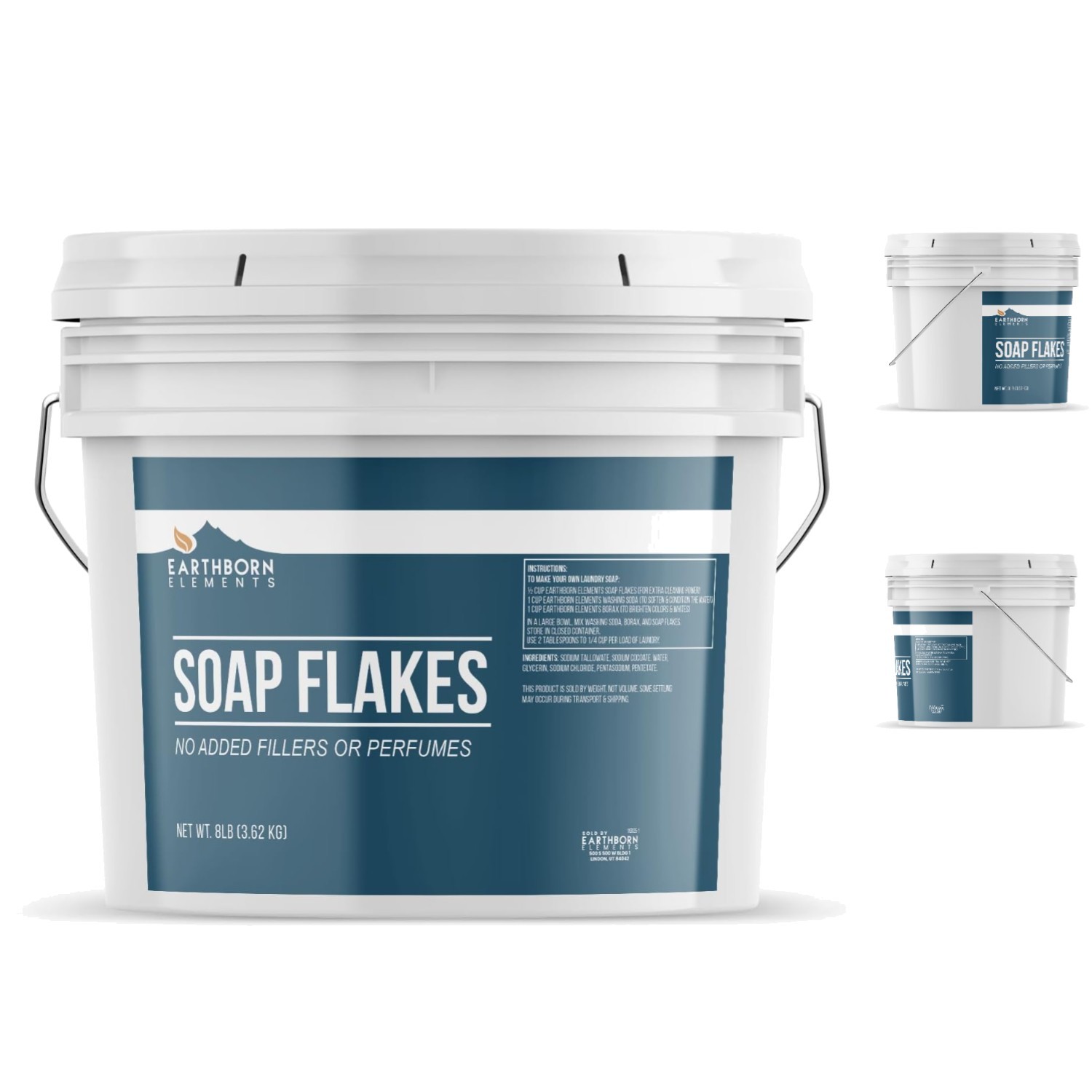 Natural Laundry Soap Flakes – 2 Gallon Unscented Gentle Clean for All Skin Types