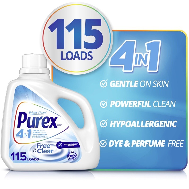Clear Liquid Laundry Detergent 150 Fl Oz 115 Loads Brightening Gentle Color Safe